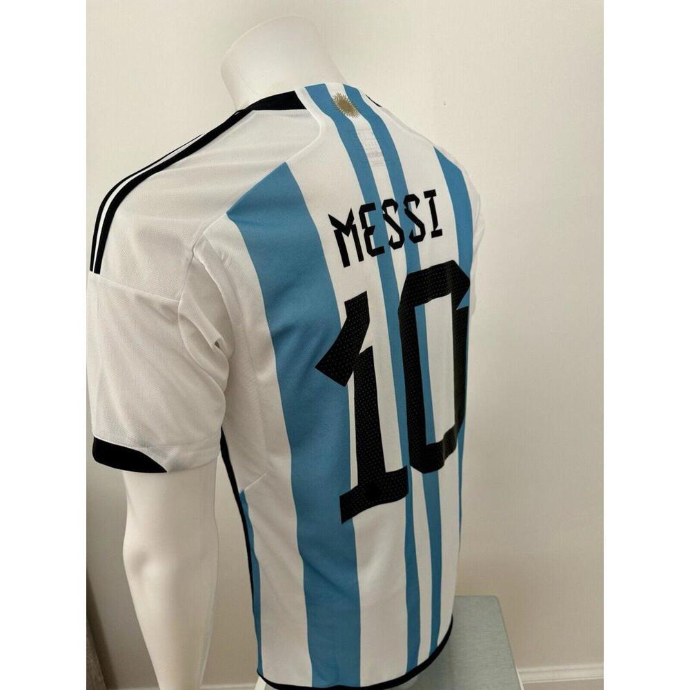 2022 Adidas World Cup 3 STAR Argentina MESSI Jersey Size L - Picture 8 of 12